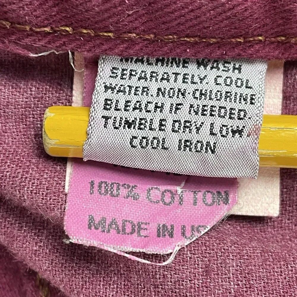 Marithe Francois Girbaud Jeans Women's 33 Burgundy Denim Tapered Leg Made In USA